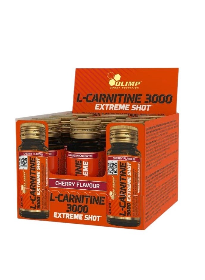 L-Carnitine 3000 Extreme Shot – 25ml | 3000mg Mega Dose for Fat Loss, Enhanced Exercise Performance, Boosted Energy, with Vitamin B6